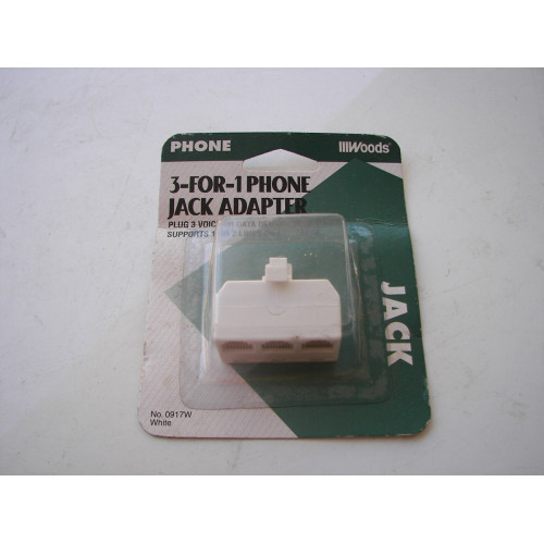 Woods 3-for-1 Phone Jack Adapter X28C-C