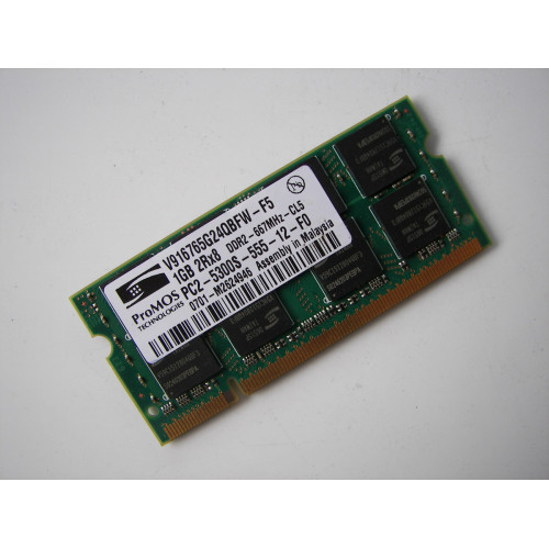 ProMOS V916765G24QCFW-F5 1GB 2Rx8 DDR2-667MHz-CL5 RAM PC2-5300S-555-12-FO Laptop Memory