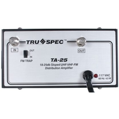 LOT of 2 UHF/VHF/FM 18-25dB Sloped Distribution Signal Amplifier Tru-Spec TA-25 - Image 2