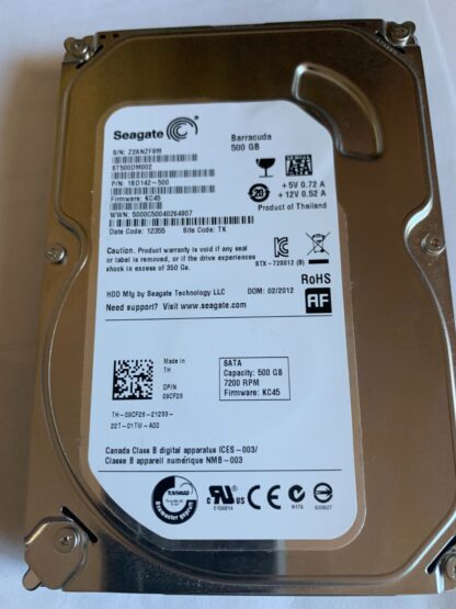 Seagate Barracuda 500GB 6.0 Gb/s 7200RPM ST500DM002 FW:KC45 PN:1BD142-500 HDD