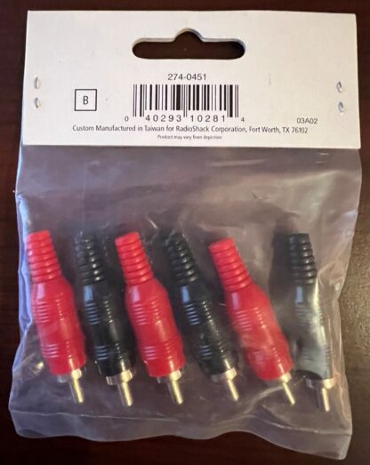 RadioShack Solder-Type Phono Plug Pkg Of 6, #274-451 Strain Relief - Image 2