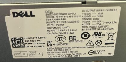 Dell AC200AS-00 PCH001 200W Switching Power Supply For Desktop Computers Tested - Image 2