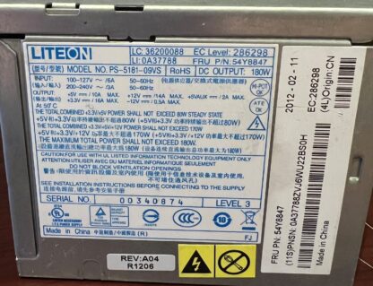 LiteOn PS-5181-09VS 180W  Power Supply For Desktop Computers Tested Good - Image 4