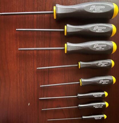 Bondhus 10632 8Pc. Balldriver Screwdrivers, Lifetime Warranty sizes .050-5/32 - Image 2