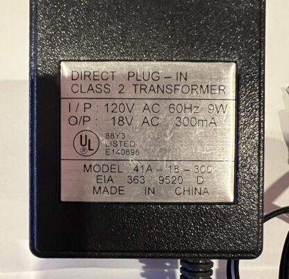 Direct Plug In Class 2 Transformer 41A-18-300  120V 9W  18V AC 300mA - Image 2