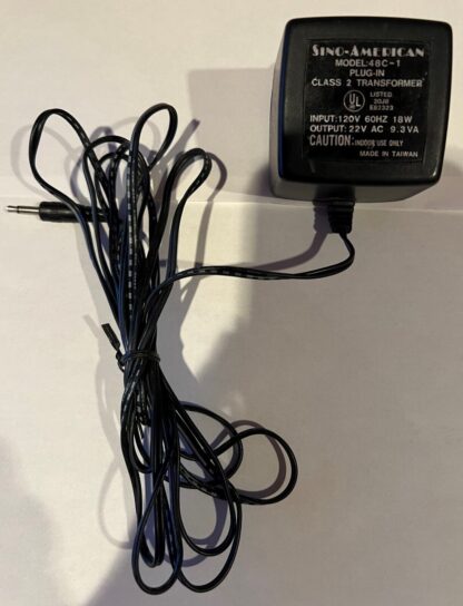 Sino-American Model 48C-1 Class 2 Plug-In AC Transformer 120V 60HZ 18W 22V 9.3VA