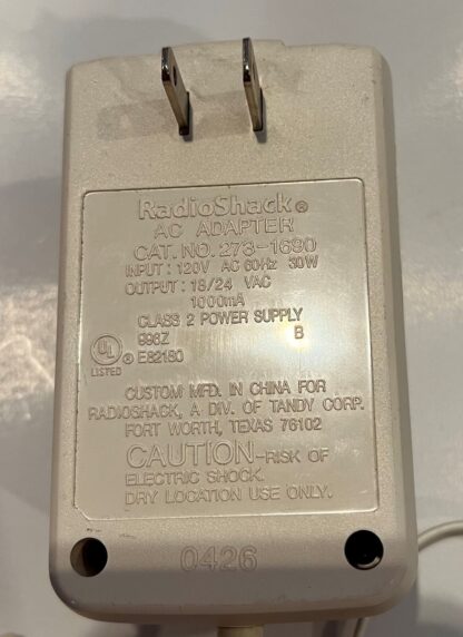Radio Shack 273-1690 18/24V 1000mA Power Adapter 120V AC 60Hz 30W - Image 5