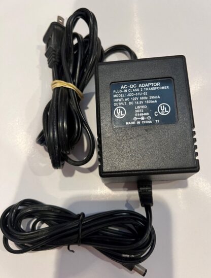 AC-DC Adaptor JOD-57U-02 Input 120V 60Hz 295mA Output DC 14.5V 1500mA