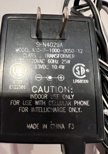 SPN4029A Model ICC-2-1000-0050-12 AC/DC Power Supply Adapter 120V 60Hz 25W 13VDC - Image 2