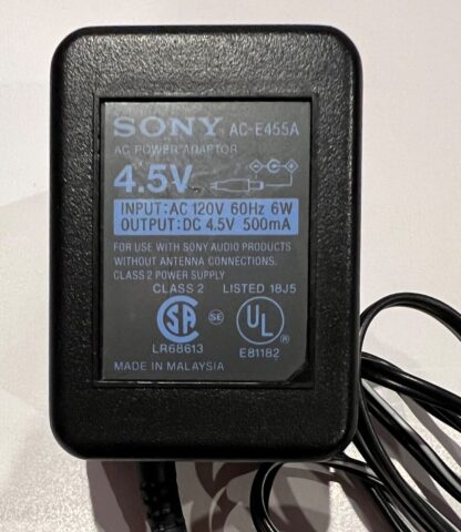 Sony AC-E455A AC Power Adaptor AC 120V 60Hz 6W, DC 4.5V 500mA - Image 2