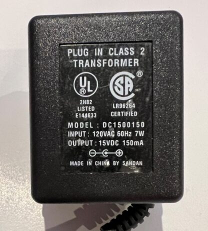 DC1500150 AC/DC Adapter Power Supply 120V 60Hz 7W, 15VDC 150mA - Image 2