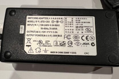 Sunny STD-1203 Switching Adapter Output 12V 3A Power Supply Transformer Charger - Image 2
