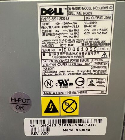 Genuine Dell PS-5231-2DS-LF 230W Power Supply For Desktop Computers Tested Good - Image 2