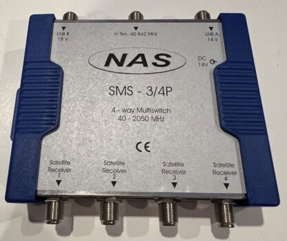 NAS SMS-3/4-P 4-way Multiswitch 40-2050MHz LNB A(14V) LNB B(18V)