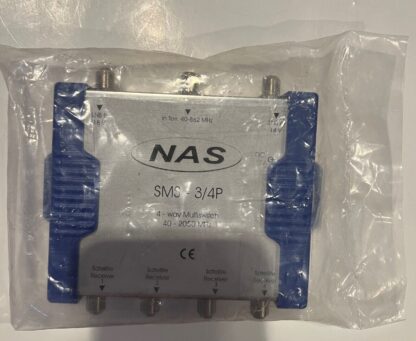 NAS SMS-3/4-P 4-way Multiswitch 40-2050MHz LNB A(14V) LNB B(18V) NEW