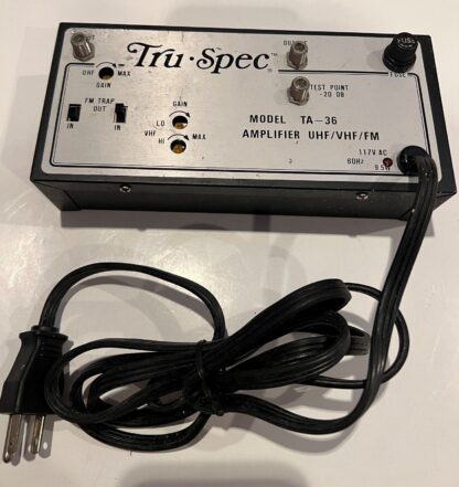 Tru-Spec Model TA-36 Amplifier UHF / VHF / FM 117V AC 60Hz 9.5W
