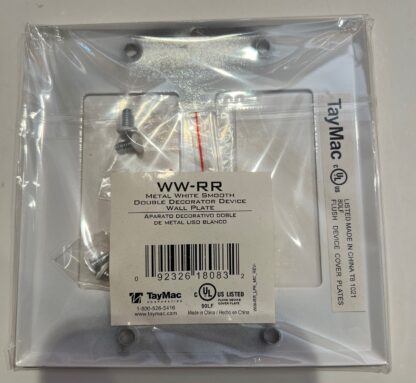 TayMac WW-RR Double Decorator Device Wall Plate 10 each Metal/White/Smooth - Image 2