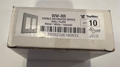 TayMac WW-RR Double Decorator Device Wall Plate 10 each Metal/White/Smooth - Image 5