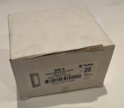LOT OF 25 TAYMAC WW-R Single Decorator Device Wall Plate  METAL/ WHITE/ SMOOTH - Image 5