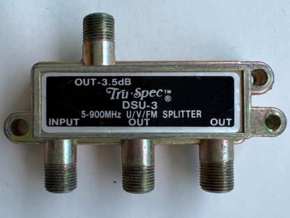 LOT OF 2 DSU-3 5-900MHz 3-way Diecast Sat Cable TV U/V/FM Splitter Tru-Spec