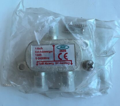 LOT OF 2 NEW NAS2685 12dB 5-2400MHz  1-fach Diecast Sat Cable TV  Splitter