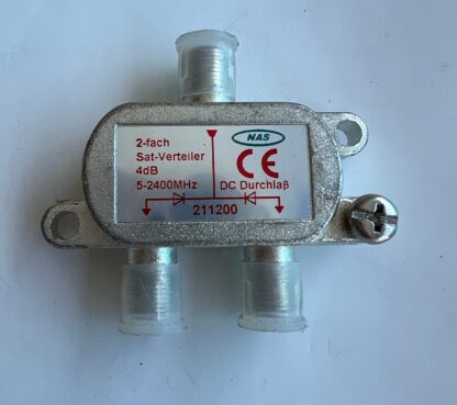 NAS 211200 4dB 5-2400MHz 2-fach Diecast Sat Cable TV  Splitter