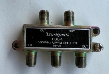 LOT OF 3  4-WAY Diecast Cable TV U/V/FM Coax Splitter Tru-Spec DSU-4 5-900MHz