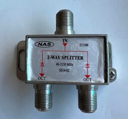 LOT OF 2  NAS 211300 40-2150MHz SS14-02 2-way Diecast Sat Cable TV  Splitter