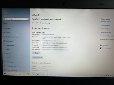 Dell Vostro 3560 i5-3210M 2.5GHz 6GB 250GB SSD - Windows 10, 15.6", Webcam, WiFi - Image 10