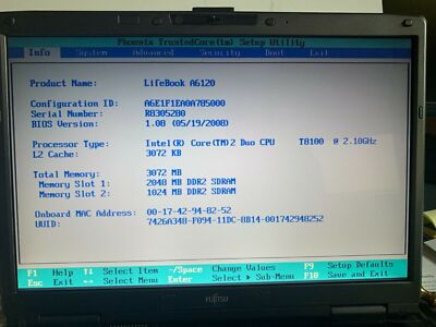 Fujitsu Lifebook A6120, 15.4" Core 2 Duo, T8100 @ 2.1GHZ, 3GB RAM, 500GB, NO OS - Image 4