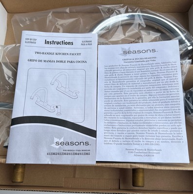 Seasons 412364 Anchor Point Two Handle Kitchen Faucet Polished Chrome - Image 3