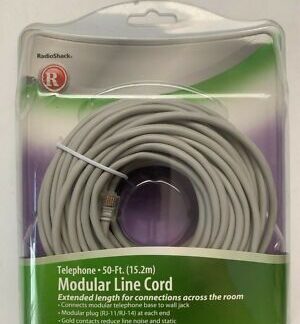 RadioShack 50 ft. Telephone Modular Line Cord RJ-11/RJ-14 279-345 Gray