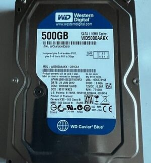 Western Digital WD Blue WD5000AAKX 500 GB SATA Desktop HDD WD5000AAKX-221CA1