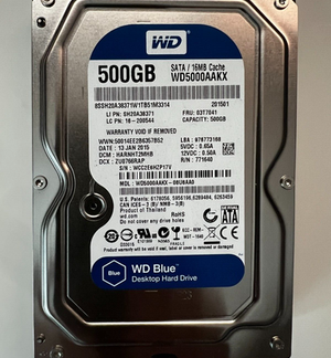 Western Digital Caviar Blue WD5000AAKX 500GB SATA 6.0Gb/s 3.5" 16MB Hard Drive