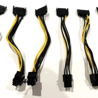 Set of 6 SATA Power to 6-pin Video Card PCIe PCI-e PCI Express Adapter Cable