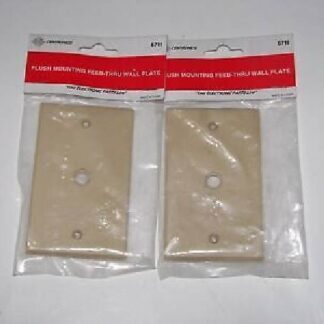 NEW LOT OF 2 CENTRONICS FEED-THRU WALL PLATE WITH HOLE FOR F81 F-81 SINGLE IVORY