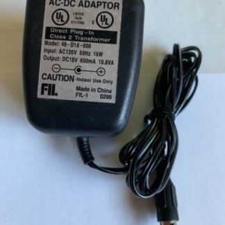 AC-DC Adaptor 48-D18-600 Direct Plug-in Class 2 Transformer DC18V 600mA 10.8VA