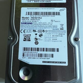 Samsung HD321HJ 320GB 3.5" SATA HDD FW: 1AC01117 P/N: HD321HJ/C 2010.03