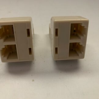 Lot of 2 RJ11 Telephone 2-Way Phone Cord Splitter Coupler Modular Adapter Beige