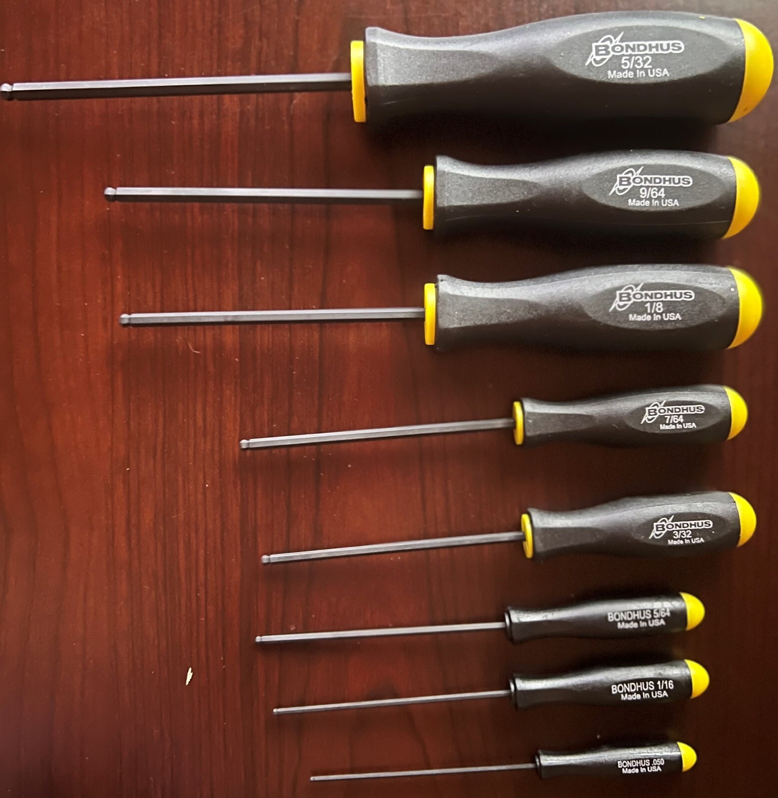 NEW Bondhus 10632 8Pc. Balldriver Screwdrivers Lifetime Warranty sizes .050-5/32 - Image 2
