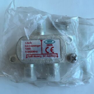 NEW  LOT OF 2  NAS2685 12dB 5-2400MHz  1-fach Diecast Sat Cable TV  Splitter