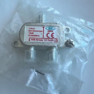NEW LOT OF 3  NAS2686 16dB 5-2400MHz  1-fach Diecast Sat Cable TV  Splitter