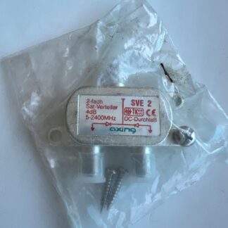 NEW  LOT OF 2  AXING SVE 2 4dB 5-2400MHz 2-fach Diecast Sat Cable TV  Splitter