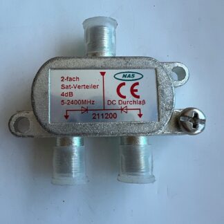 LOT OF 2  NAS 211200 4dB 5-2400MHz 2-fach Diecast Sat Cable TV  Splitter