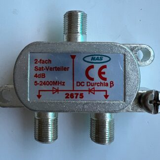 NAS 2675 4dB 5-2400MHz 2-fach Diecast Sat Cable TV  Splitter