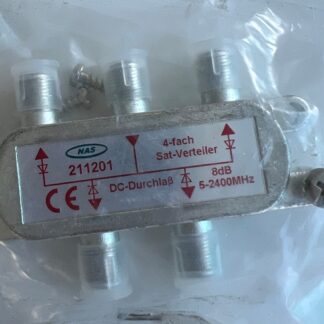 NEW  LOT OF 2  NAS 211201  5-2400MHz 4-fach Diecast Satellite Cable TV  Splitter