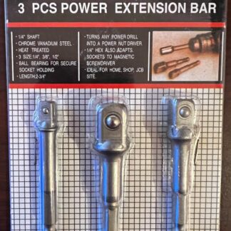 NEW  3Pcs Power Extension Bar Chrome Vanadium Steel 3 Size: 1/4", 3/8", 1/2"