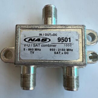 LOT OF 2  NAS 9501  5-860MHz  950-2150MHz  V-U/SAT Combiner  SAT + DC  Splitter
