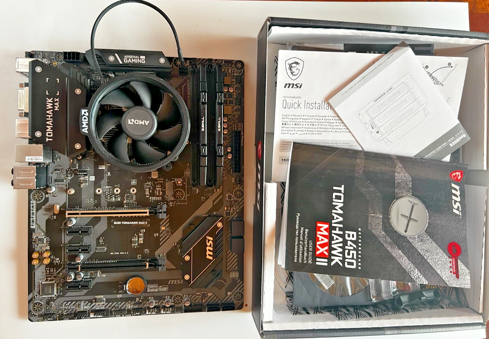 Combo B450 Tomahawk MAX II MS-7C02 + AMD Ryzen 5 3600 6-Core CPU + 32GB DDR4