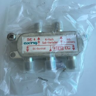LOT OF 2 NEW AXING SVE 4   5-2400MHz  4-way Diecast Sat Cable TV U/V/FM Splitter